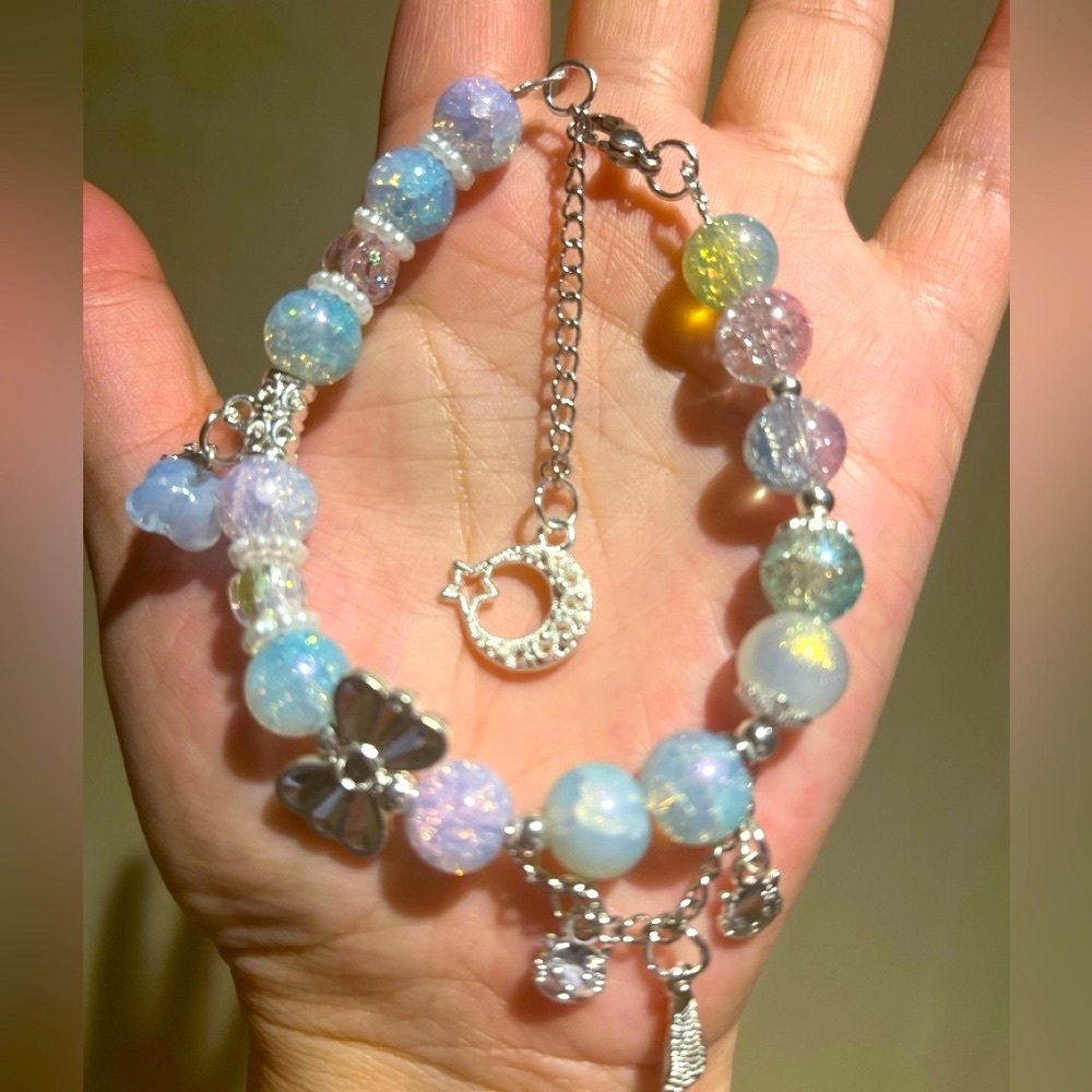 2/$25 ❤️❤️Handmade Elegant Silver and Multicolor Beaded Bracelet